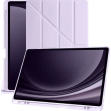 Marsilyan Samsung Galaxy X610 Tab S9 Fe Plus 12.4 Kılıf Kalemlikli Mars Tablet Kılıfı - Lila