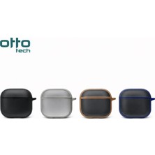 Otto Tech Airpods 4 Mat Hibrit Kılıf Şeffaf-Gri