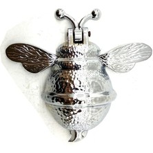 Pazarcan Lounge Antika Tarz Dekoratif Pirinç Arı Kapı Tokmağı, Taktak - Büyük, 163X150MM, Nikel