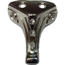 Pazarcan Lounge Taşlı Ahşap Sandık Ayağı, Kutu Ayak 3,5 cm - Nikel, 50 Adet