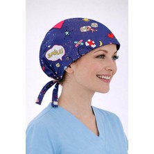 Dr. Mitra Cerrahi Bone Medikal Doktor Hemşire Hastane Bonesi Unisex -Lacivert Ambulans Desen