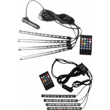 Pazarcan 12'li̇ Şerit LED Işık Rgb Sese ve Müziğe Duyarlı Araç Içi Ayak Altı