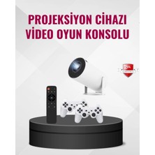 Pazarcan Kablosuz Mini Projeksiyon Cihazı Oyun ve Film Için Taşınabilir Ev Sineması