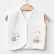The Secret Desire Sweet Hugs Tavşan Nakışlı Unisex Bebek Yeleği – 3-6-912 Ay 6-9 Ay - Pembe
