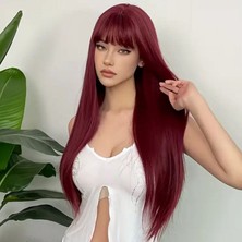 Aura Peruk Kızıl Renk Tonundaki Uzunluğu ve Yoğunluğu Şahane Olan Perçemli Modelimiz