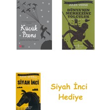 İş Bankası Kültür Yayınları Küçük Prens Özel Baskı Gri (Ciltli): Cemal Süreya ve Tomris Uyar Çevirisiyle + Dünyanın Merkezine Yolculuk + Siyah Inci Hediye
