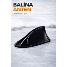 Fiat Uno Uyumlu Oto Balık Sırtı Anten Elektrikli Köpekbalığı Balina Tavan Anteni Siyah