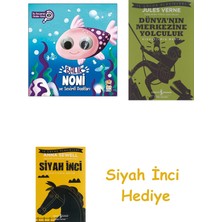 İş Bankası Kültür Yayınları Balık Noni ve Sevimli Dostları - Bu Kocaman Gözler Kimin? 2 (Ciltli) + Dünyanın Merkezine Yolculuk + Siyah Inci Hediye