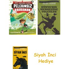 İş Bankası Kültür Yayınları Dev Arılara Karşı 2 - Pelerinsiz Kahraman + Dünyanın Merkezine Yolculuk + Siyah Inci Hediye