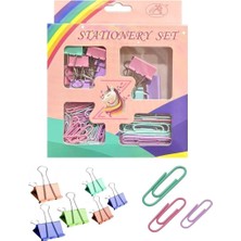 Luminoo Stationery Ataş ve Kıskaç Ofis ve Okul Seti Pastel Renkli Seri