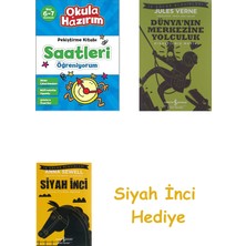 İş Bankası Kültür Yayınları Okula Hazırım Saatleri Öğreniyorum + Dünyanın Merkezine Yolculuk + Siyah Inci Hediye