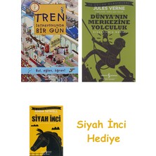 İş Bankası Kültür Yayınları Tren Istasyonunda Bir Gün: Bul, Eğlen, Öğren! + Dünyanın Merkezine Yolculuk + Siyah Inci Hediye