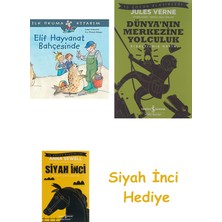 İş Bankası Kültür Yayınları Elif Hayvanat Bahçesinde: Ilk Okuma Kitabım + Dünyanın Merkezine Yolculuk + Siyah Inci Hediye