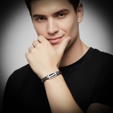 Neararsanbizde Deri Kordonlu Çelik Halat Erkek Bileklik 33574B17D6