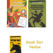 İş Bankası Kültür Yayınları Yazma Günlüğüm (Kapak Değişebilir) + Dünyanın Merkezine Yolculuk + Siyah Inci Hediye