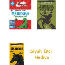 İş Bankası Kültür Yayınları Okula Hazırım Okumayı Öğreniyorum: 100'DEN Fazla Yıldız Çıkartması + Dünyanın Merkezine Yolculuk + Siyah Inci Hediye
