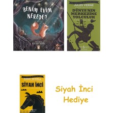 İş Bankası Kültür Yayınları Benim Evim Nerede? (Ciltli) + Dünyanın Merkezine Yolculuk + Siyah Inci Hediye