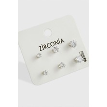 Ayena Moda 6 Adet Zirkon Tek Taşlı Küpe