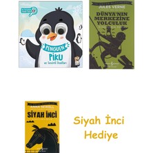 İş Bankası Kültür Yayınları Bu Kocaman Gözler Kimin 8 - Penguen Piku ve Sevimli Dostları + Dünyanın Merkezine Yolculuk + Siyah Inci Hediye