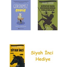 İş Bankası Kültür Yayınları Görünmez Emmie + Dünyanın Merkezine Yolculuk + Siyah Inci Hediye