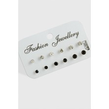 Ayena Moda 12 Adet Tek Taşlı Küpe