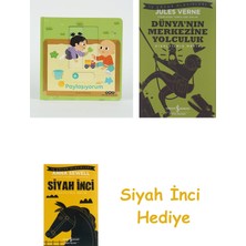 İş Bankası Kültür Yayınları Hareketli Büyüyorum Serisi 5 – Paylaşıyorum (Ciltli) + Dünyanın Merkezine Yolculuk + Siyah Inci Hediye