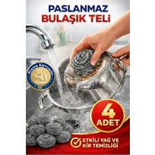 Artlantis Bulaşık Teli Ovma Teli 4 Adet Pratik Ekonomik Toptel Sürtme Teli Lavabo Mutfak Banyo Temizlik Teli Sert Yüzey Için