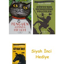 İş Bankası Kültür Yayınları Penguen Adında Bir Kedi + Dünyanın Merkezine Yolculuk + Siyah Inci Hediye