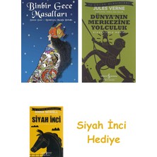 İş Bankası Kültür Yayınları Binbir Gece Masalları + Dünyanın Merkezine Yolculuk + Siyah Inci Hediye