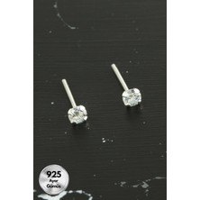 Ayena Moda 3 mm Tek Taş 925 Ayar Gümüş Küpe