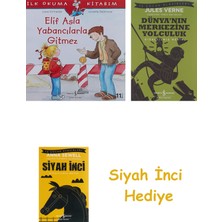 İş Bankası Kültür Yayınları Elif Asla Yabancılarla Gitmez: Ilk Okuma Kitabım + Dünyanın Merkezine Yolculuk + Siyah Inci Hediye