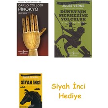 İş Bankası Kültür Yayınları Pinokyo - Modern Klasikler Serisi + Dünyanın Merkezine Yolculuk + Siyah Inci Hediye
