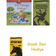 İş Bankası Kültür Yayınları Elif Pikniğe Gidiyor: Ilk Okuma Kitabım + Dünyanın Merkezine Yolculuk + Siyah Inci Hediye