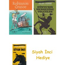 İş Bankası Kültür Yayınları Robinson Crusoe - Children’s Classic + Dünyanın Merkezine Yolculuk + Siyah Inci Hediye