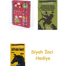 İş Bankası Kültür Yayınları Bil Bakalım Neden? (Ciltli): Çıkartmalı + Dünyanın Merkezine Yolculuk + Siyah Inci Hediye