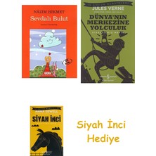 İş Bankası Kültür Yayınları Sevdalı Bulut (Karton Kapak) + Dünyanın Merkezine Yolculuk + Siyah Inci Hediye