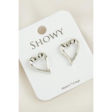 Ayena Moda Kalp Yeni Sezon Metal Küpe