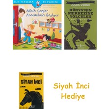İş Bankası Kültür Yayınları Ilk Okuma Kitabım-Minik Çağlar Anaokuluna Başlıyor: Ilk Okuma Kitabım + Dünyanın Merkezine Yolculuk + Siyah Inci Hediye