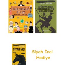 İş Bankası Kültür Yayınları Kahramanlar Atlası + Dünyanın Merkezine Yolculuk + Siyah Inci Hediye