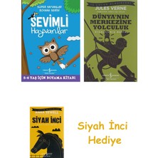 İş Bankası Kültür Yayınları Süper Hayvanlar Boyama Serisi - Sevimli Hayvanlar + Dünyanın Merkezine Yolculuk + Siyah Inci Hediye
