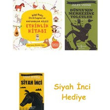 İş Bankası Kültür Yayınları Bilgi Dolu Ilk Kitaplarım - Hayvanlar Ailesi Etkinlik Kitabı: Ingilizce Destekli + Dünyanın Merkezine Yolculuk + Siyah Inci Hediye