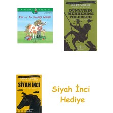 İş Bankası Kültür Yayınları Elif ve En Sevdiği Midilli: Ilk Okuma Kitabım + Dünyanın Merkezine Yolculuk + Siyah Inci Hediye