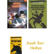İş Bankası Kültür Yayınları Gizli Görev Dedektif Mıckey + Dünyanın Merkezine Yolculuk + Siyah Inci Hediye