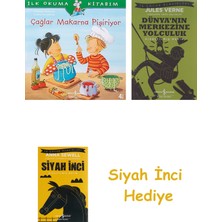 İş Bankası Kültür Yayınları Çağlar Makarna Pişiriyor: Ilk Okuma Kitabım + Dünyanın Merkezine Yolculuk + Siyah Inci Hediye