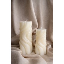 Spiral Sütun Mum 2'li Set