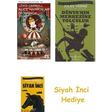 İş Bankası Kültür Yayınları Alice Harikalar Diyarında: Modern Klasikler Dizisi - 97 + Dünyanın Merkezine Yolculuk + Siyah Inci Hediye