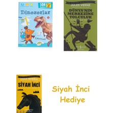 İş Bankası Kültür Yayınları Dinozorlar - Sor Bakalım - Çıkartmalı! + Dünyanın Merkezine Yolculuk + Siyah Inci Hediye