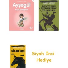 İş Bankası Kültür Yayınları Ayşegül - Çiçek Şenliğinde: 40 + Dünyanın Merkezine Yolculuk + Siyah Inci Hediye
