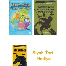 İş Bankası Kültür Yayınları Kerem ile Minik Canavarlar - Karanlıktaki Canavarlar: Çılgın Çizgi Romanlar + Dünyanın Merkezine Yolculuk + Siyah Inci Hediye