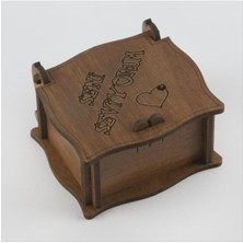 Ayena Moda Seni Seviyorum Figürlü Ahşap Yüzük Kutusu